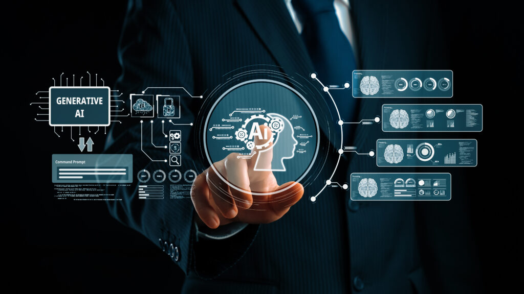 Human interact with AI artificial intelligence brain process generative AI UUID